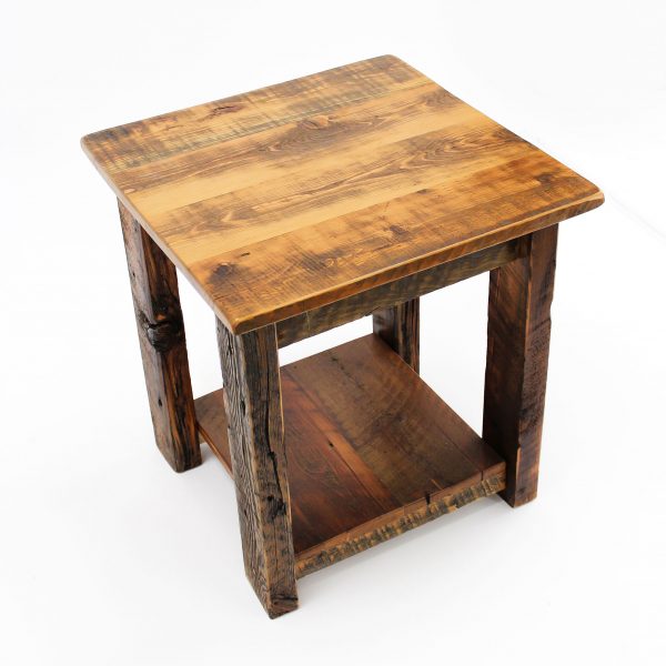 Reclaimed Wood End Table Four Corner Furniture Bozeman Mt