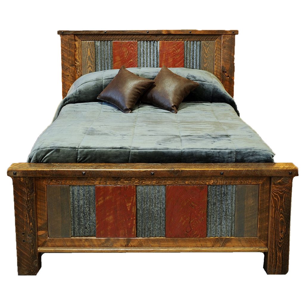 Distressed Metal And Wood Bed Four Corner Furniture Bozeman MT
