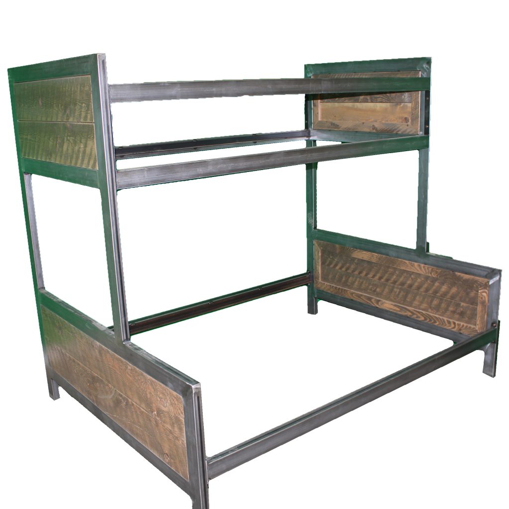 Industrial Metal And Wood Bunk Bed Four Corner Furniture Bozeman MT