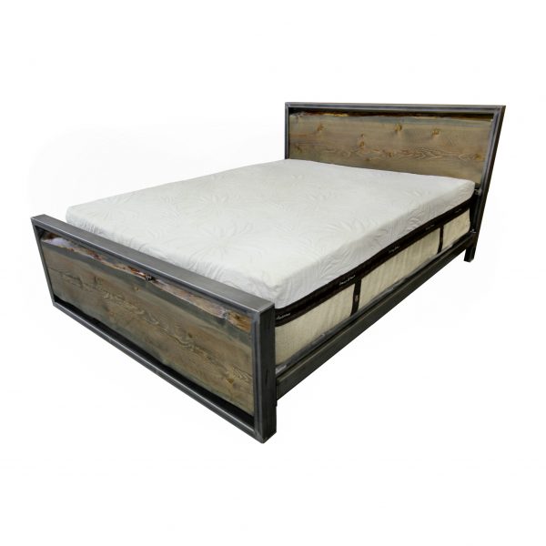 Modern-Metal-Low-Profile-Barnwood-And-Metal-Bed