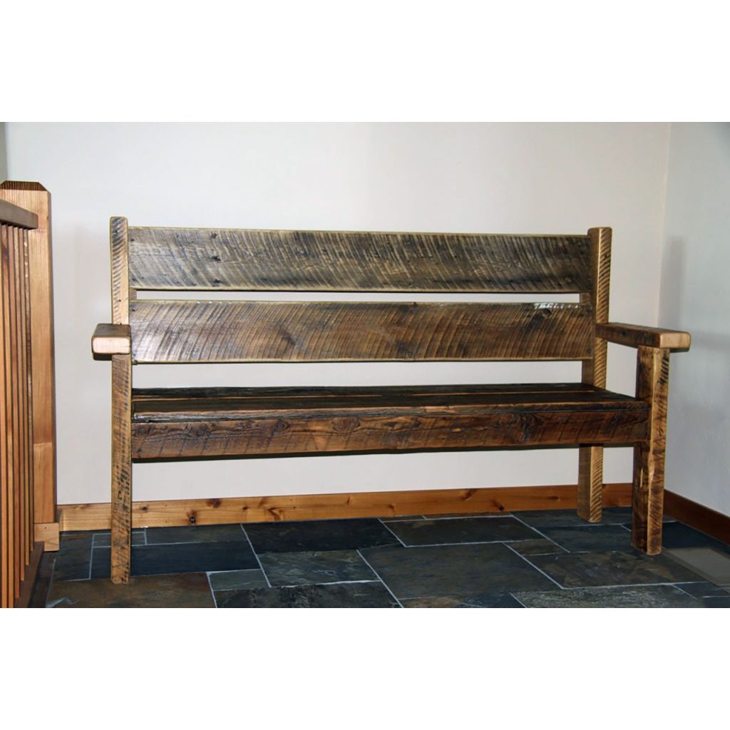 Reclaimed Entryway Bench With Back Four Corner Furniture Bozeman MT