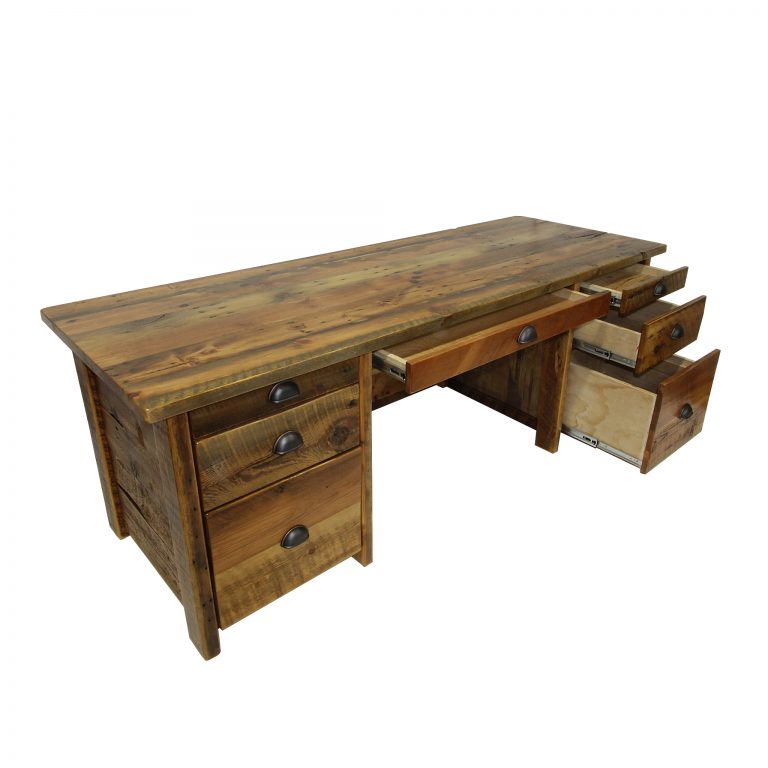 Reclaimed Wood Office Desk Four Corner Furniture Bozeman MT