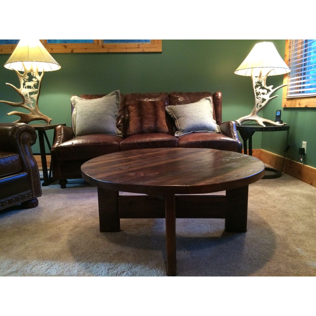 Reclaimed Wood Round Coffee Table | Four Corner Furniture | Bozeman MT