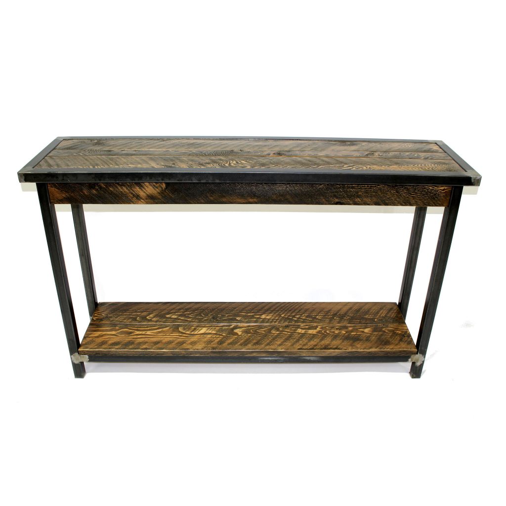 Industrial Metal And Wood Entry Table Four Corner Furniture Bozeman MT