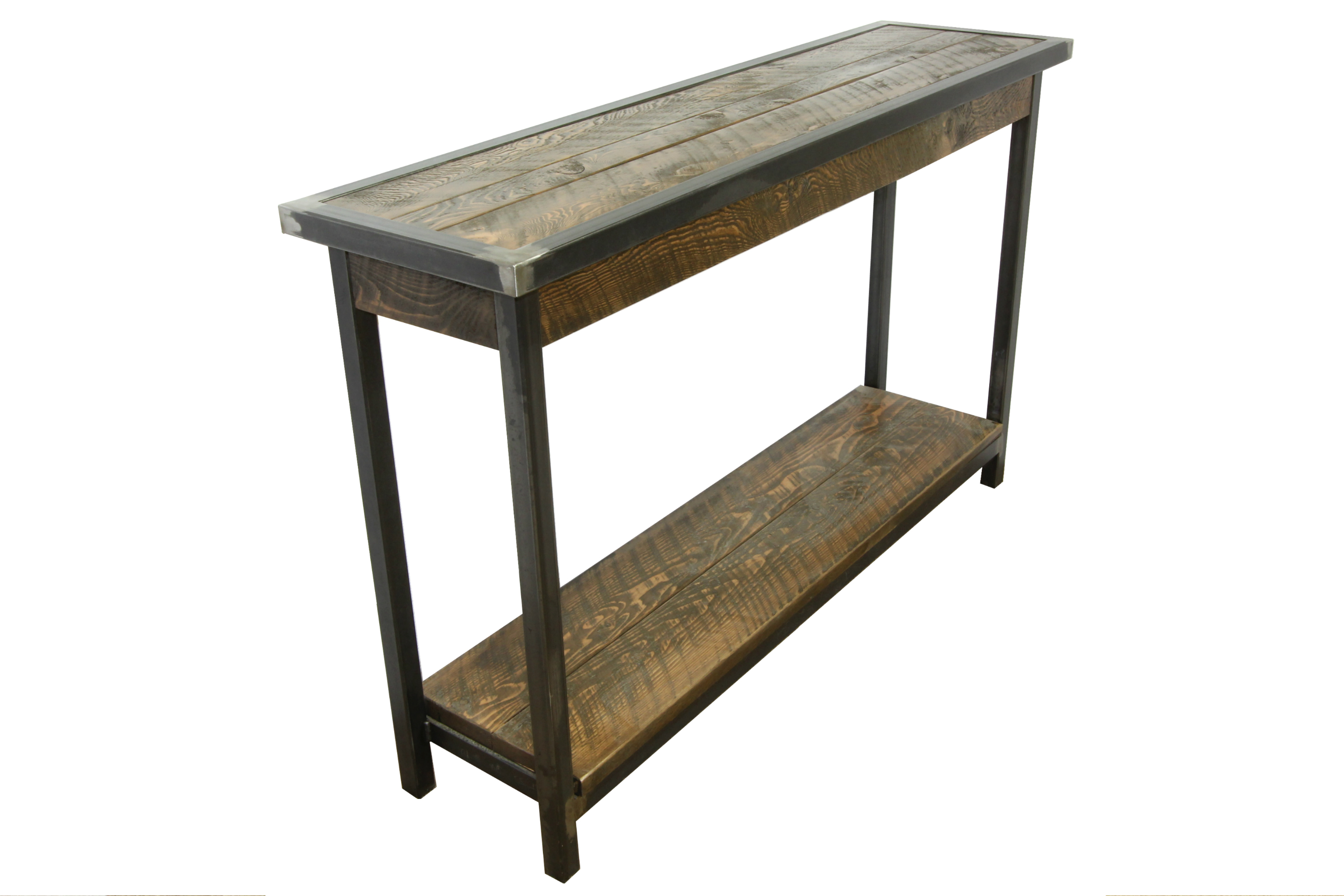 Industrial Metal And Wood Entry Table Four Corner Furniture