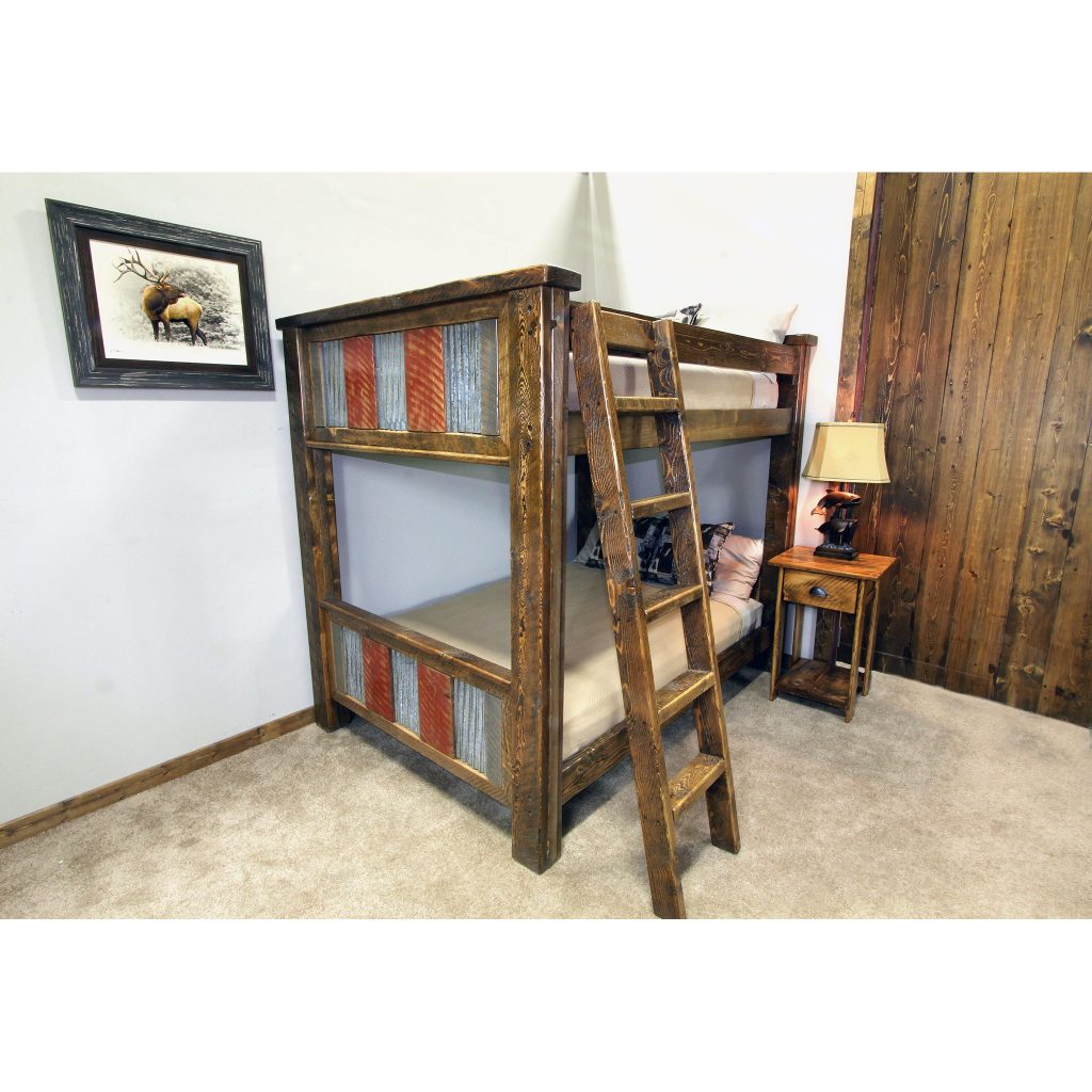 Rustic Metal And Wood Bunk Bed Four Corner Furniture Bozeman MT