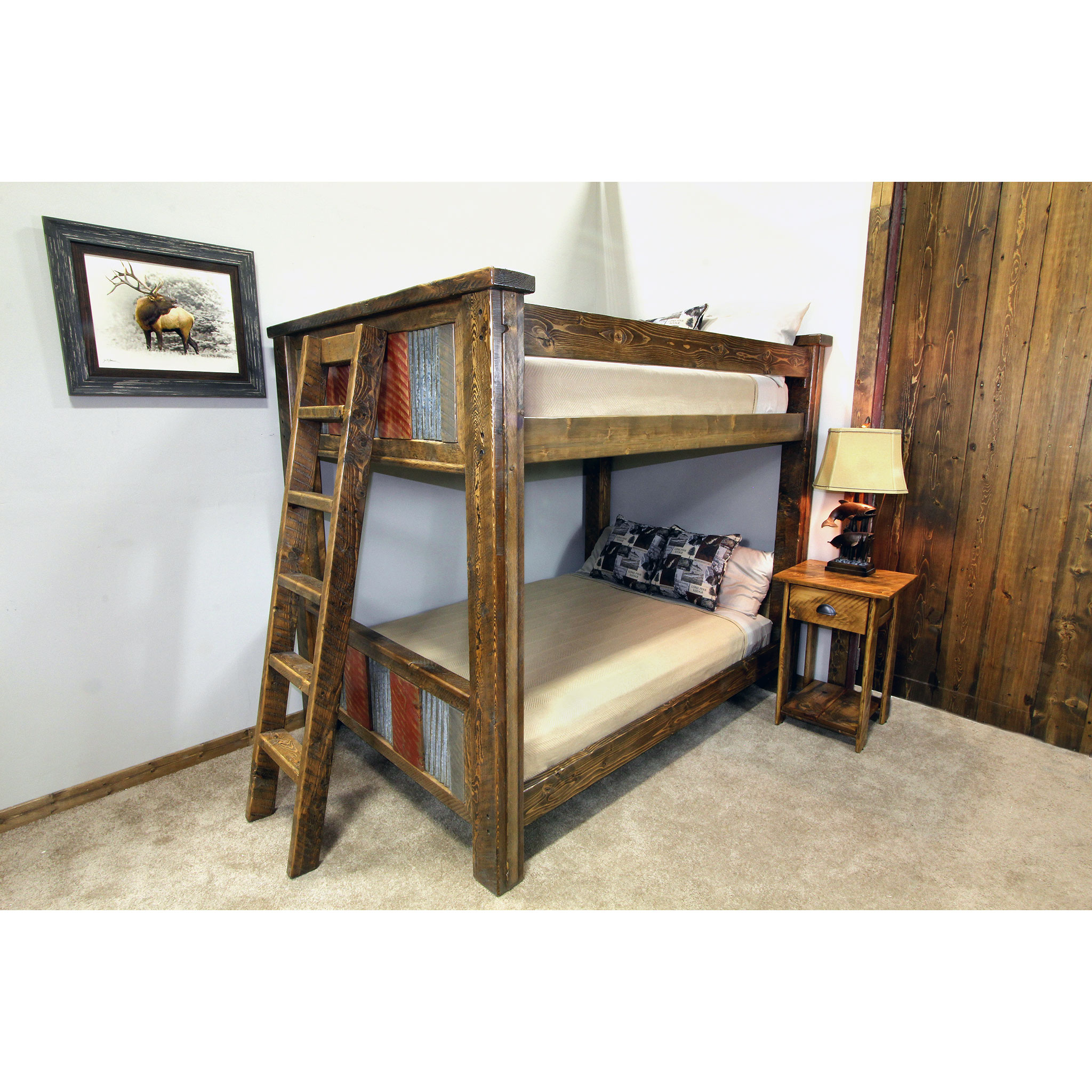 Rustic Metal And Wood Bunk Bed Four, Wood And Metal Bunk Beds