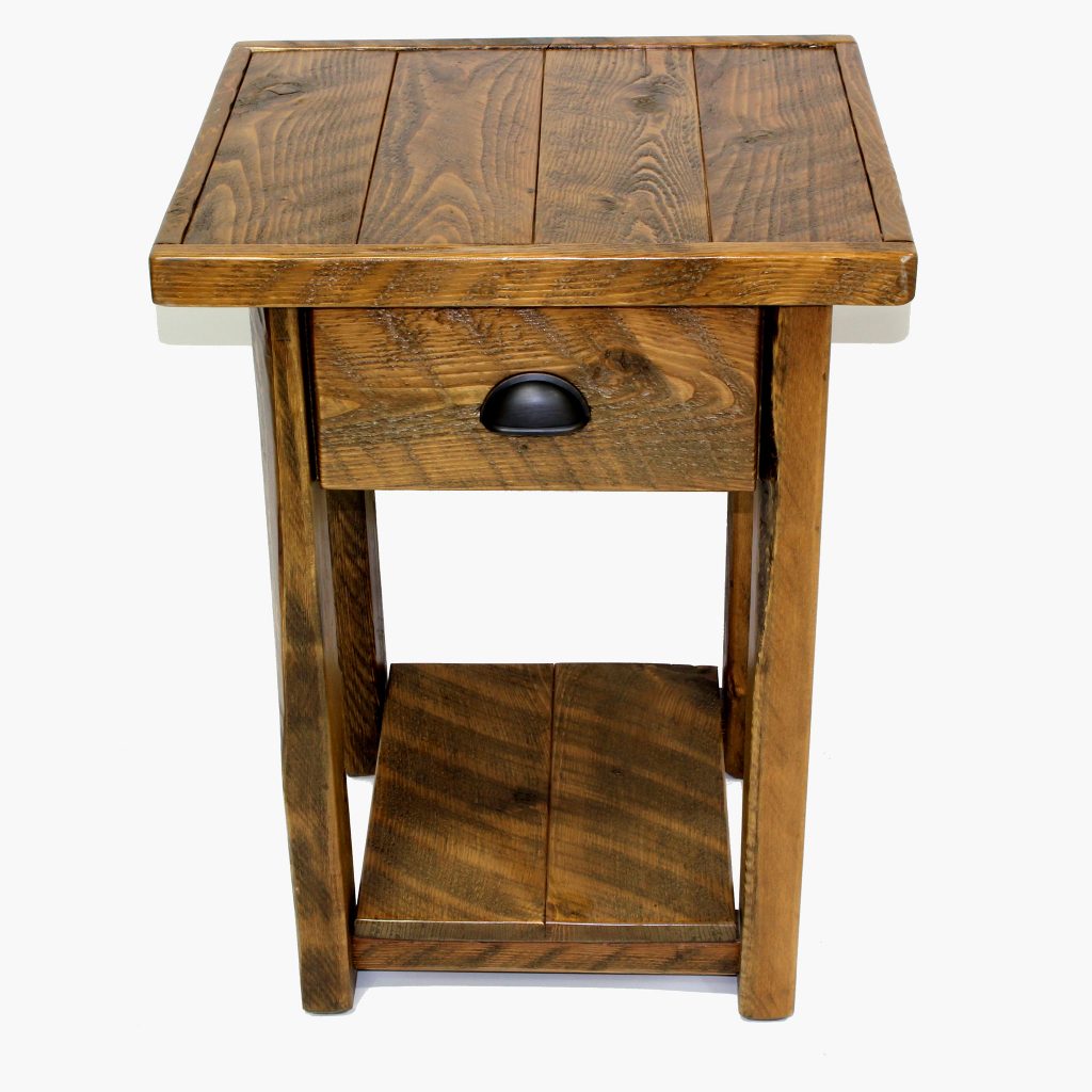Rustic Wood 1 Drawer Nightstand Four Corner Furniture Bozeman MT