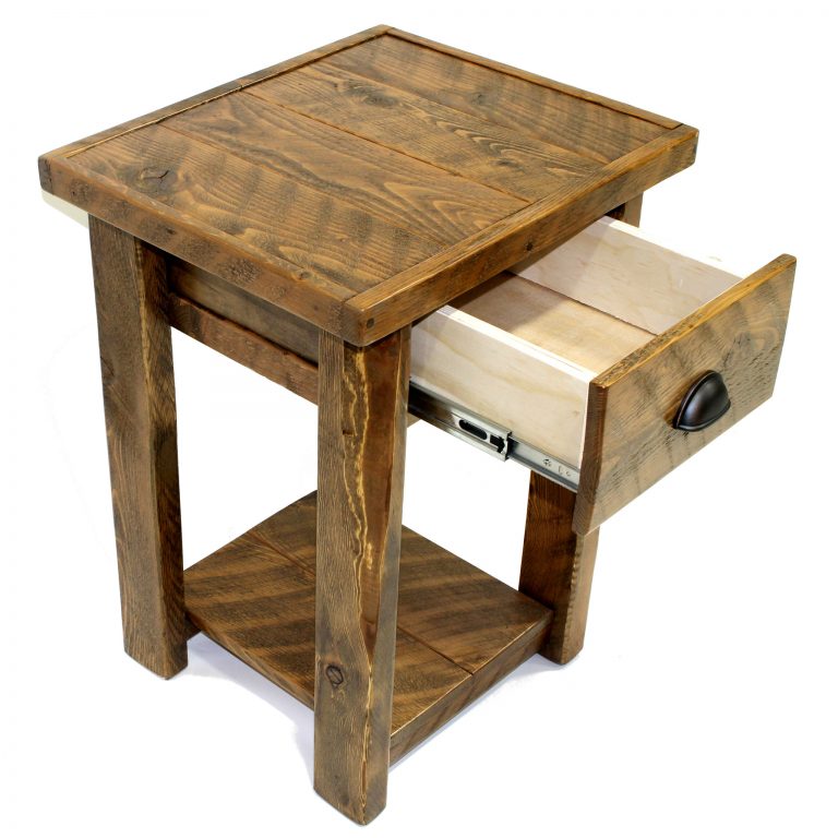 Rustic Wood 1 Drawer Nightstand Four Corner Furniture Bozeman MT