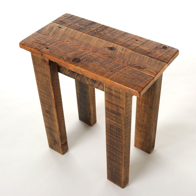 Simple Reclaimed Small Barnwood End Table Four Corner Furniture