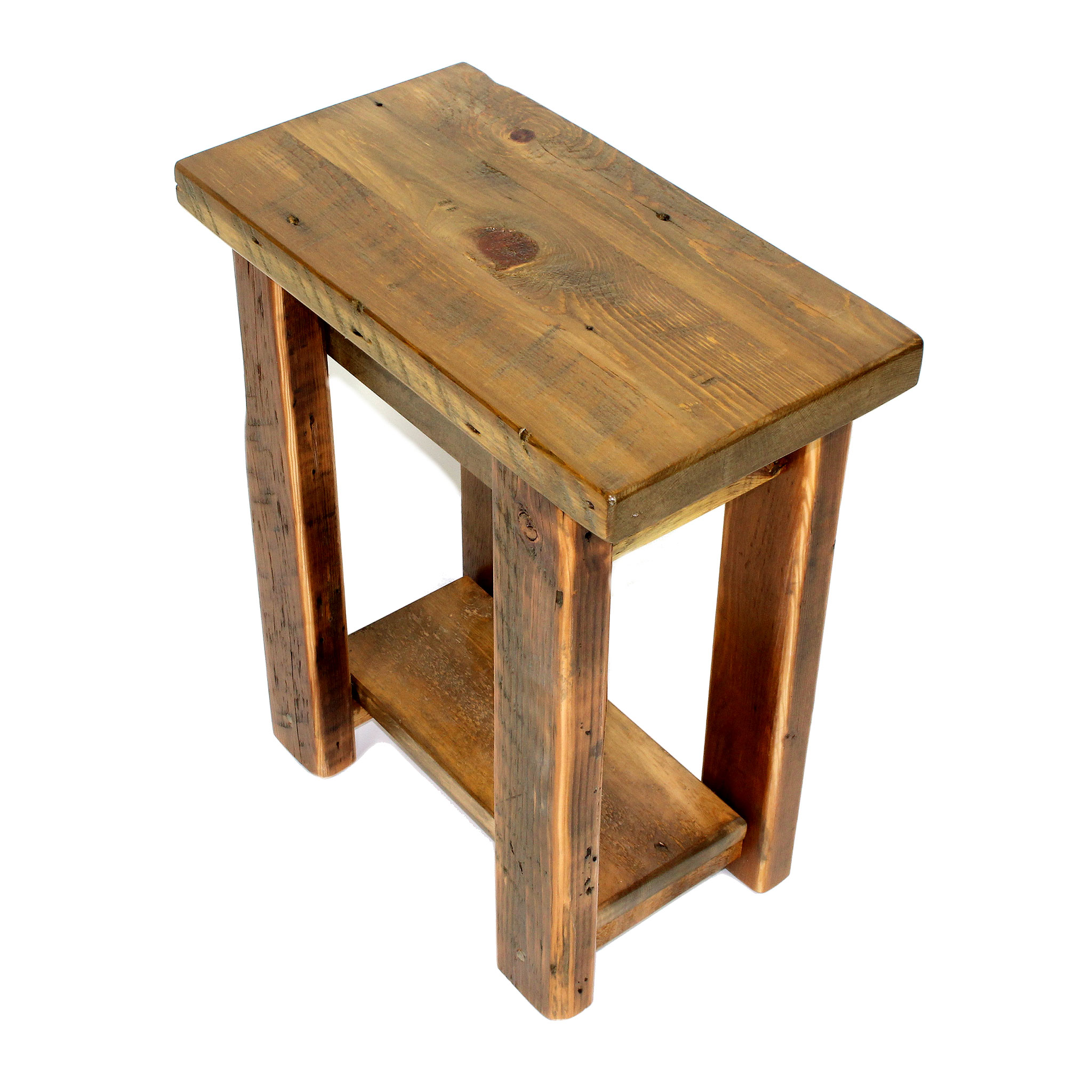Small Reclaimed Wood End Table Four, Reclaimed Wood End Table With Drawer