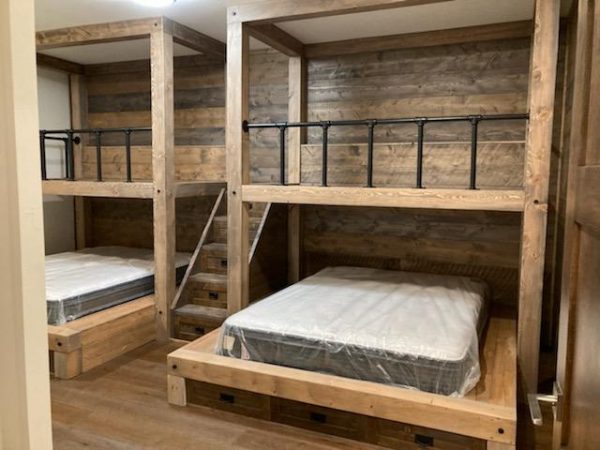 Built-In-Bunk-Bed-Beams-Storage-Drawers-Stairs-Metal-Pipe-Saftey-Rails-2