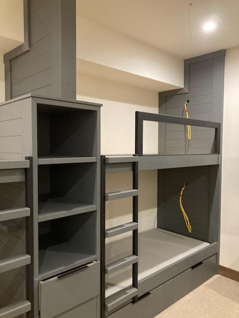 Grey-Painted-BuiltIn-Bunk-Beds-Black-Metal-Ladders-Saftey-Rails-3