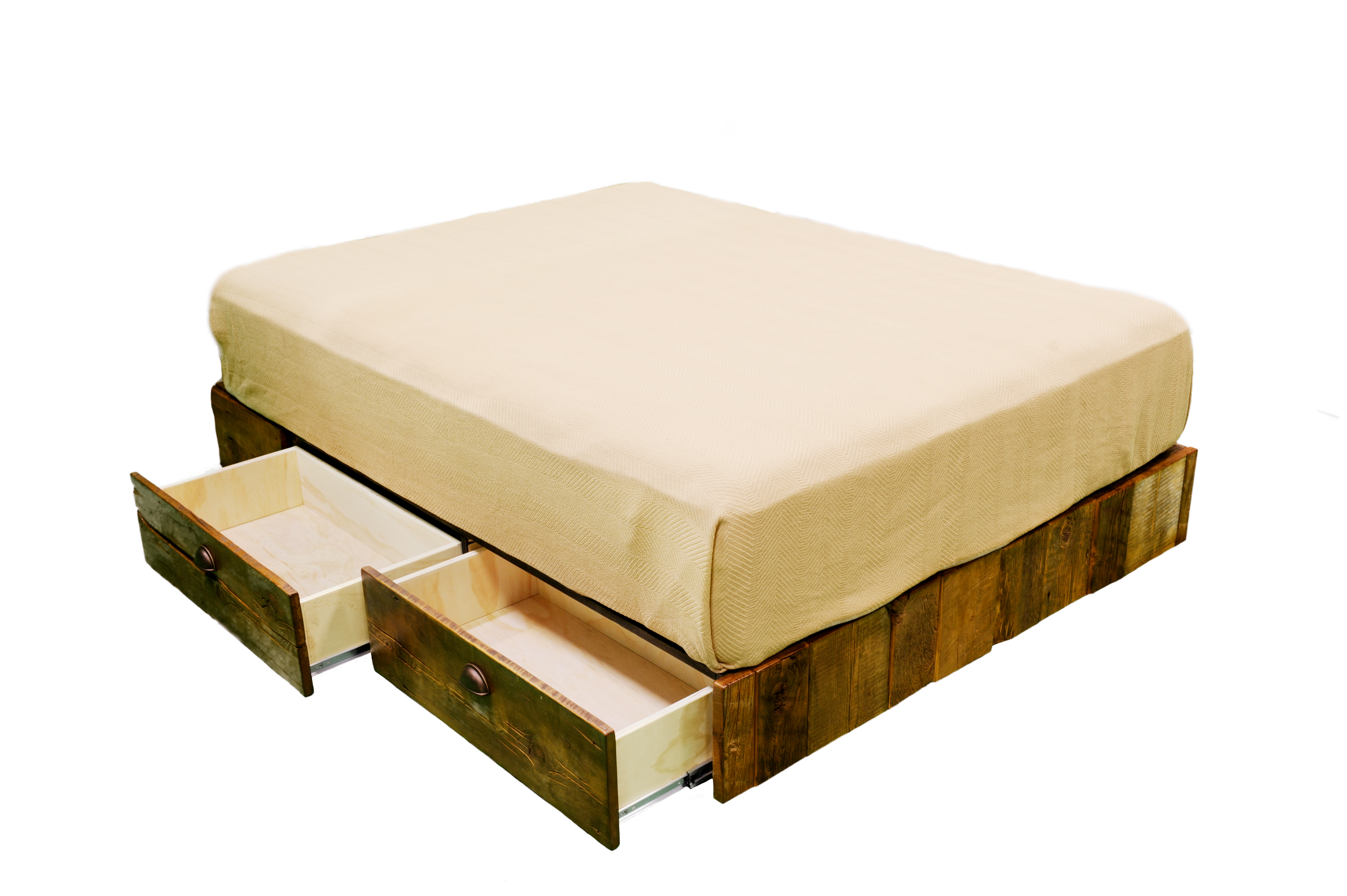 Yellowstone Barnwood Platform Bed With Side Drawers Four Corner Furniture Bozeman Mt