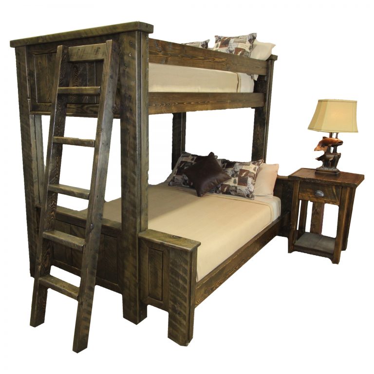 Rustic Wood Panel Bunk Bed Four Corner Furniture Bozeman MT