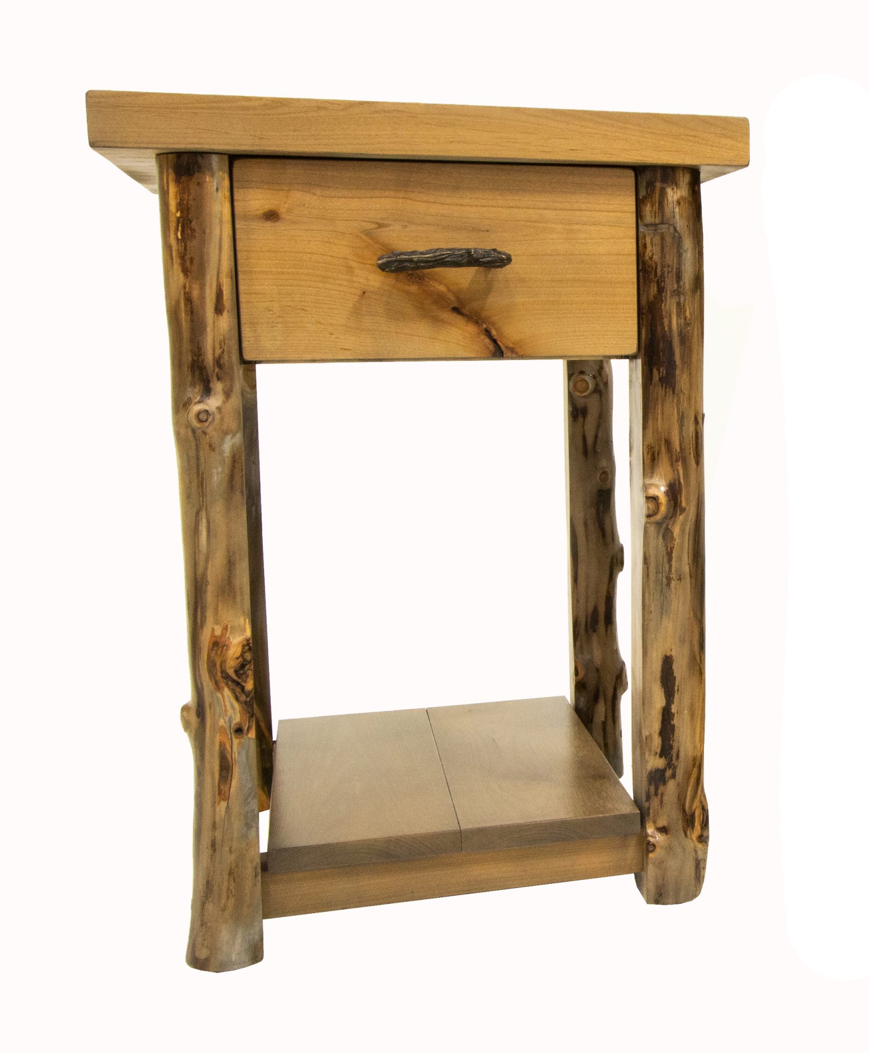 Alder And Aspen Log Nightstand Four Corner Furniture Bozeman MT