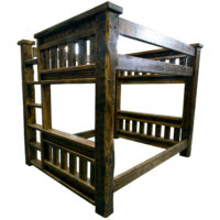 Rustic-wood-mission-bunk-bed-with-built-in-ladder-3