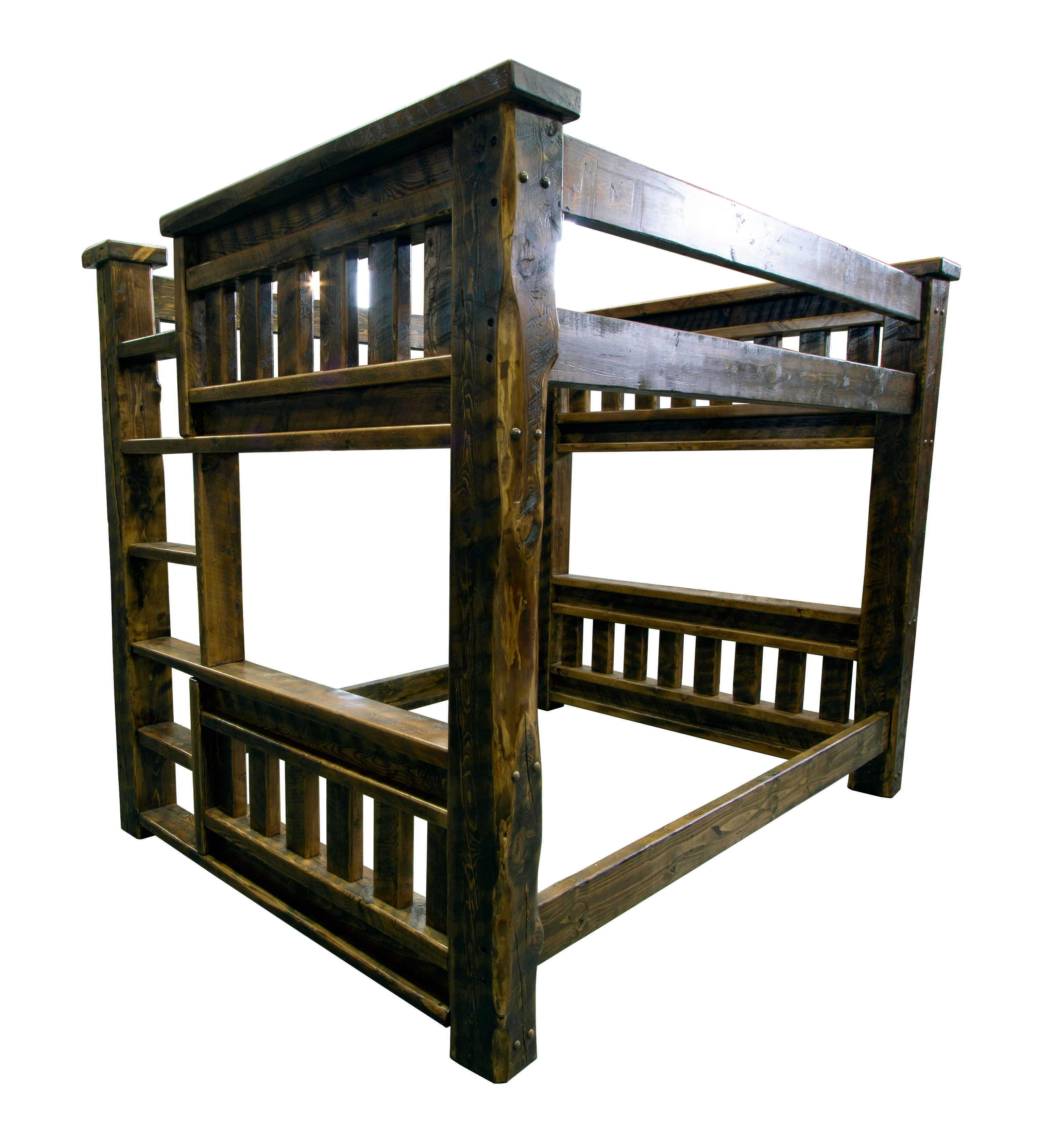 Rustic Wood Mission Bunk Bed With Built, Mission Bunk Beds